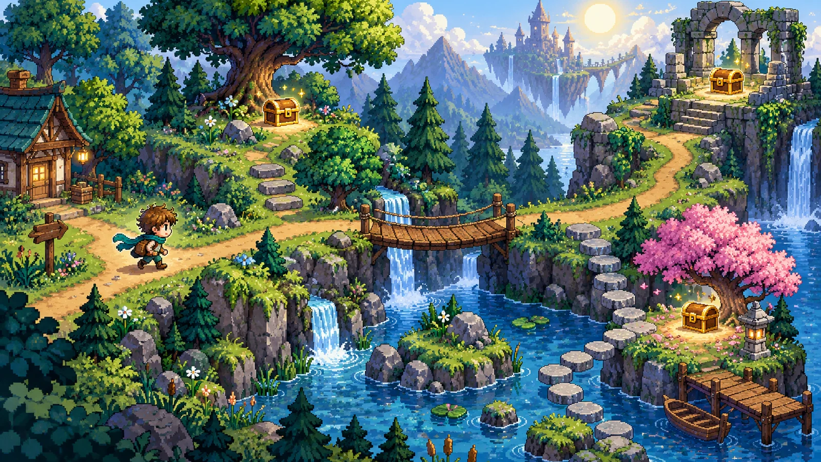 Wizualizacja koncepcji Pixel Treasure Hunt